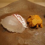 うを徳 - 明石 鯛 + 函館 雲丹 + 宮崎 へべす