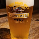 他人吉 - お酒①生ビール(一番搾り、麒麟ビール)(税込550円)