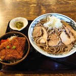 Toiya - 肉そばとミニかつ丼セット1200円