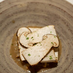 レストラン オオツ - 2022.9 サラマンダーで焼き上げた岩手産松茸 松茸出汁と松茸ピュレのアロスメロッソ