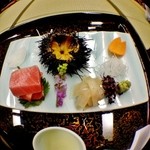 那須温泉　山楽 - 刺身（季節の三種盛り）