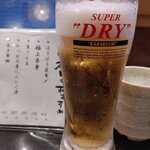 Mawashisushi Katsu Katsu Midori - 先ずは生ビール