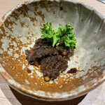 近江牛専門店 近江かど萬 - お通しの近江牛の時雨煮