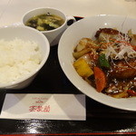 ビストロ茶葉蘭 - 豚ロース肉を巻いて揚げたの我侭酢豚定食