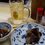 自由軒 - ハイボール　おでんこんにゃく　牛すじ