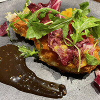 キノシタ - メイン　豚ロース　パルメザン風味のカツレツ　バルサミコ酢のソース　これも絶品です