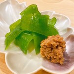 穏坐 - ピーマン 肉味噌添え