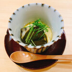 穏坐 - 茶碗蒸し 鮑 キモのソース