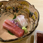 穏坐 - お刺身(鮪、鯛、ほたて)