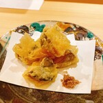 穏坐 - あわびの天ぷら