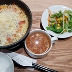 チーズ＆ドリア スイーツ - サラダ・スープセット