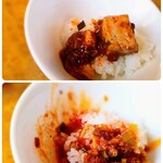 錦城 - 麻婆豆腐と担々麺スープ　オンザライス　何れも旨し！