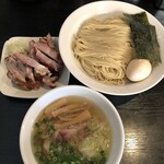 支那ソバ　小むろ - 塩つけそば880円＋刻み叉焼150円＋味玉120円