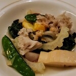 中国料理 「王朝」 - 夏野菜の干し海老入りガーリック炒め　夏野菜
