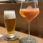 184782560 - 乾杯  生ビール  ブラッドオレンジ
