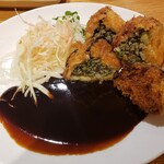 居酒屋 おそ松 - 茄子ハサミ揚げ