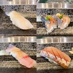 寿司安 - ヤナギカレイ、鯵、ホウボウ、ヒラマサ（特に鯵が美味しかった）