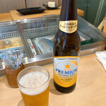 寿司安 - まずはノンアルコールのビールで1人乾杯！