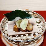 御料理 竹寳 - レンコン餅、なんきん、里芋、長いも、さつまチップ