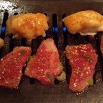 焼肉 韓亭 - 『上カルビ』と『ホソ』を焼いて…(*^。^*)丿