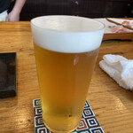 いわ志 - グラスビール（中）は一番搾り^^