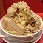 麺屋 あっ晴れ - らーめん（チャーシュー入り）990円＋でら盛りＷ＋アブラ　2013.4.17