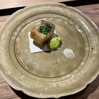 波濤 - 太刀魚と空豆の揚げ物