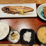 飯場魚金 - 塩さばの炭火焼き定食(ご飯少なめ)_¥1,150