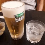 Yasubee - 生ビール６０５円＆富乃宝山６６０円