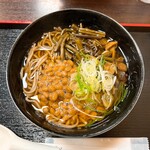 Fudai Sobadokoro Mitaan - かけそば　トッピング : 納豆・山菜