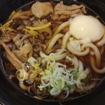 駅そば あじさい茶屋 中野5・6号店 - 月見鶏きのこ うどん 温