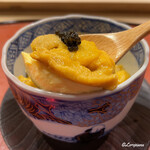 御料理 寺沢 - 生海胆とキャビアの痛風玉締め
