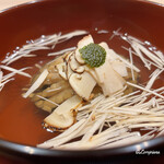 御料理 寺沢 - 松茸と蝦夷あわびの椀物