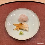 御料理 寺沢 - 眞子鰈と炙り石影貝