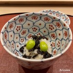 御料理 寺沢 - 香茸と藤九郎銀杏の飯蒸し