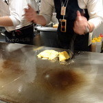 吉祥寺 じゅん粋 - 豚平焼680円⑤切って切って