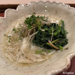 御料理 寺沢 - 賀茂茄子とモロヘイヤの蟹餡がけ