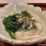 御料理 寺沢 - 賀茂茄子とモロヘイヤの蟹餡がけ