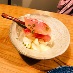 肴町 匙 - 生ハムとチーズ、最高です！