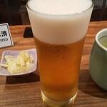 寿司と炉端焼 四季花まる - サッポロクラシック中(561円)