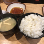 博多天ぷら やまや - ご飯と味噌汁