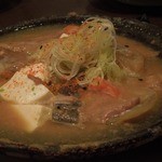 Sakanaya Maruichi - なぜかすごい時間がかかった「根野菜たっぷり牛豚もつの煮込み」（480円）