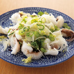 Monkō squid dressed with green onion and ginger