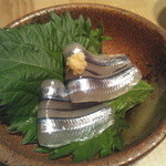 孝虎 - お通しのきびなごの刺身