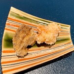 日本料理FUJI - 玉取茸と車海老のおかき揚げ