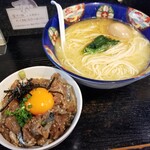 塩そば専門店 桑ばら - 松浦のごま鯖丼と鯖掛けそばの定食