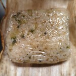 日本料理 別府 廣門 - お土産の鮎とゴーヤのご飯