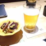 日本料理 まめ福 - 付け出し&ビール