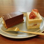 patisserie Erable - チョコレート紅茶、無花果のショートケーキ