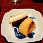 銀座 しのはら - 帆立と庄内麩チーズ挟み